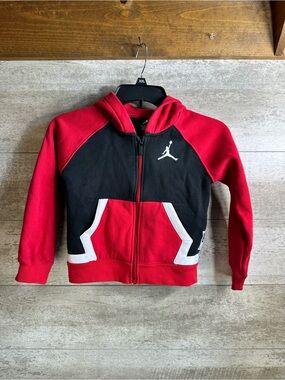Jordan Boys Diamond Fleece Full Zip Hoodie Black Red White Size boys 6
